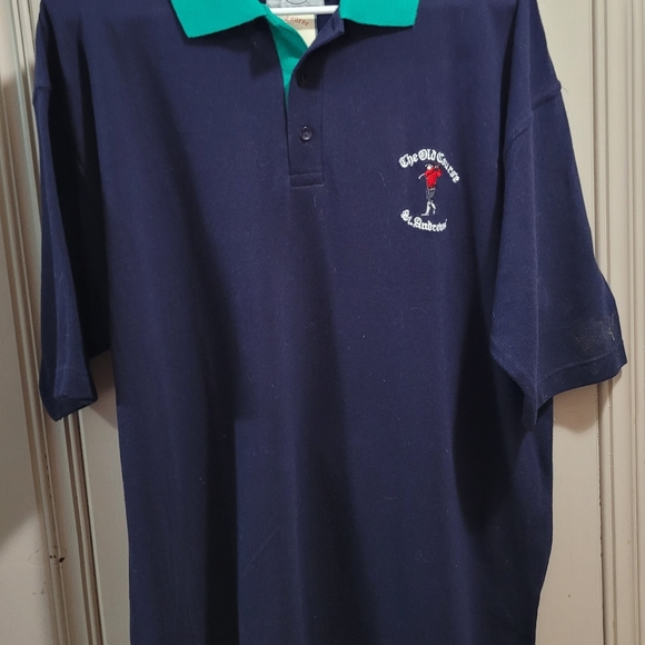 Clan Royal The Old Course St. Andrews Golfwear Polo Blue Green NEW Men's Large - Picture 1 of 11